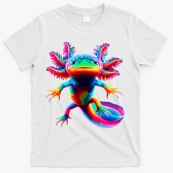 Axolotl Beautiful Colorful Axolotl T-Shirt - White