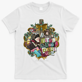 A Christmas Story I Triple Dog Dare You Collage Wreath T-Shirt - White