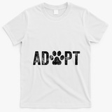 Adopt Dog Cat Pet Rescue Animal Adoption Funny Vintage Retro T-Shirt - White