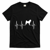 Akita Dog Heartbeat Dog Lover Gift T-Shirt - Black
