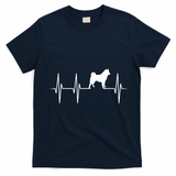 Akita Dog Heartbeat Dog Lover Gift T-Shirt - Navy Blue
