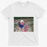 Apple Dog Meme Funny Dog With Apple In Mouth Funny Brainrot T-Shirt - White