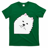 American Eskimo Dog Peeking From Side Cute American Eskimo T-Shirt - Irish Green