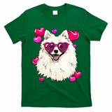 American Eskimo Valentines Day Heart Dog Lover T-Shirt - Irish Green