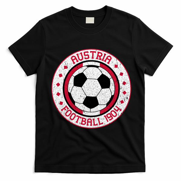 Austria Football 1904 Vintage Soccer T-Shirt - Black