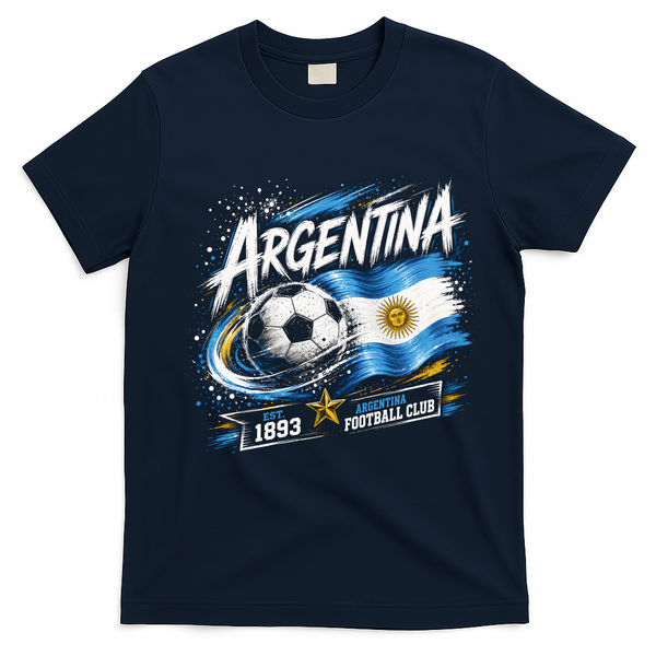 Argentina Football Club Vintage Soccer T-Shirt - Navy Blue