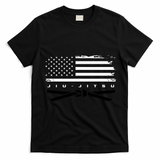 American Flag Jiu Jitsu Black Belt Ranking Bjj Jiujitsu T-Shirt - Black