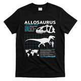 Allosaurus Fact Sheet Dinosaur Facts T-Shirt - Black
