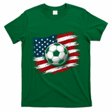 American Flag Soccer Ball USA T-Shirt - Irish Green