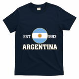 Argentina Flag Sun Emblem Soccer Fans Est 1893 T-Shirt - Navy Blue