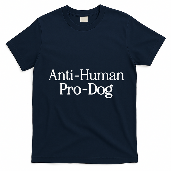 Anti Human Pro Dog T-Shirt - Navy Blue