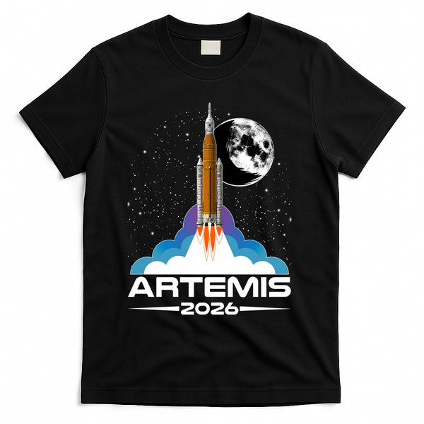 Artemis II 2026 Moon Mission T-Shirt - Black
