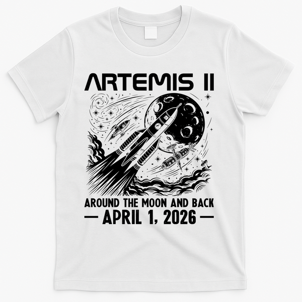 Artemis II Around The Moon And Back 2026 T-Shirt - White