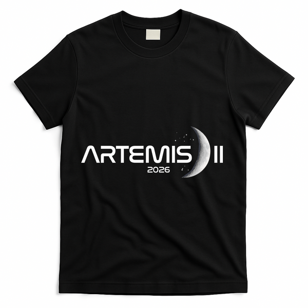 Artemis II Launch To The Moon Space Mission 2026 T-Shirt - Black