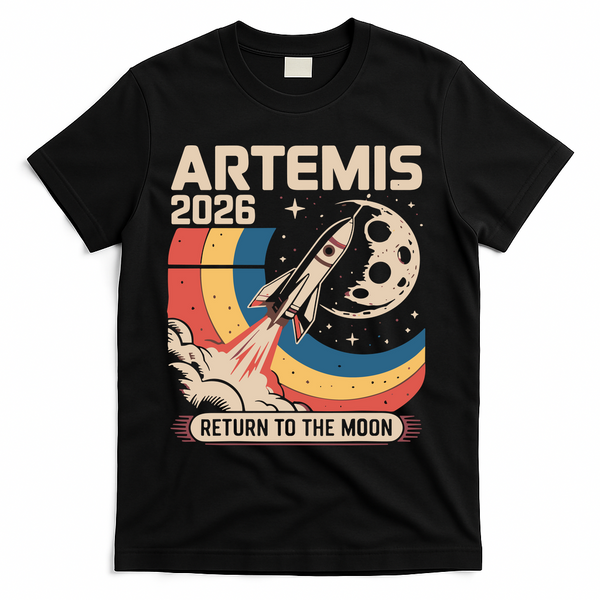 Artemis II Launch Back To The Moon 2026 T-Shirt - Black