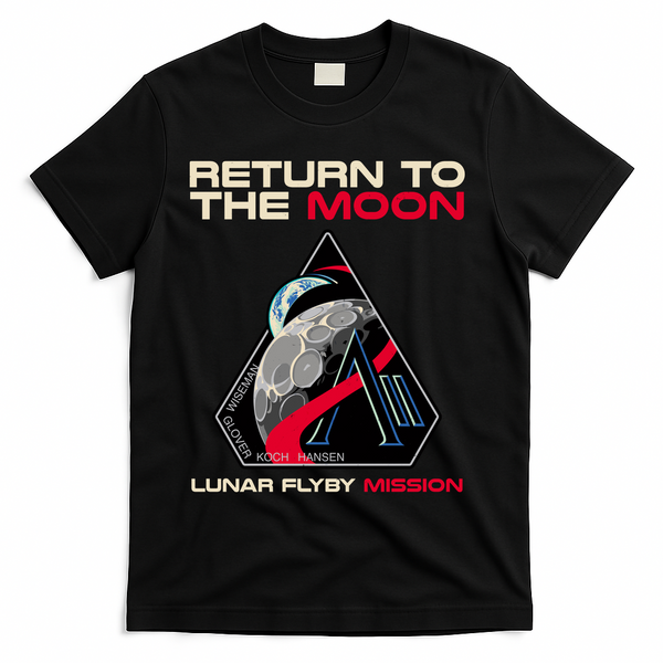 Artemis II Return To The Moon Lunar Flyby Mission 2026 T-Shirt - Black