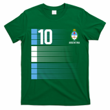 Argentina Jersey 10 Soccer World T-Shirt - Irish Green