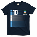 Argentina Jersey 10 Soccer World T-Shirt - Navy Blue
