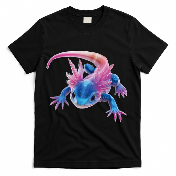 Axolotl Kawaii Cute Graphic T-Shirt - Black