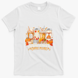 Autumn Leaves And Coffee Please Seasonal T-Shirt - White