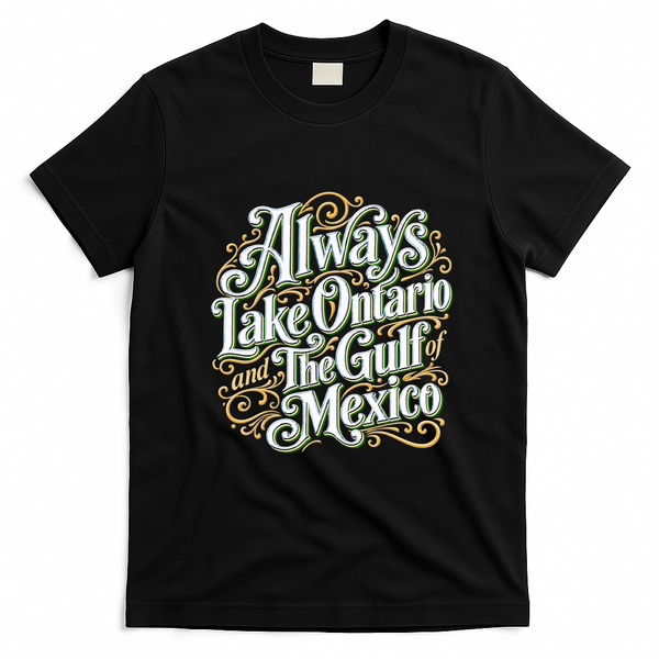 Always Lake Ontario And The Gulf Of Mexico T-Shirt - Black
