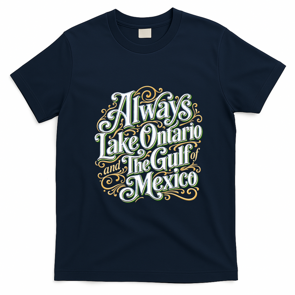 Always Lake Ontario And The Gulf Of Mexico T-Shirt - Navy Blue