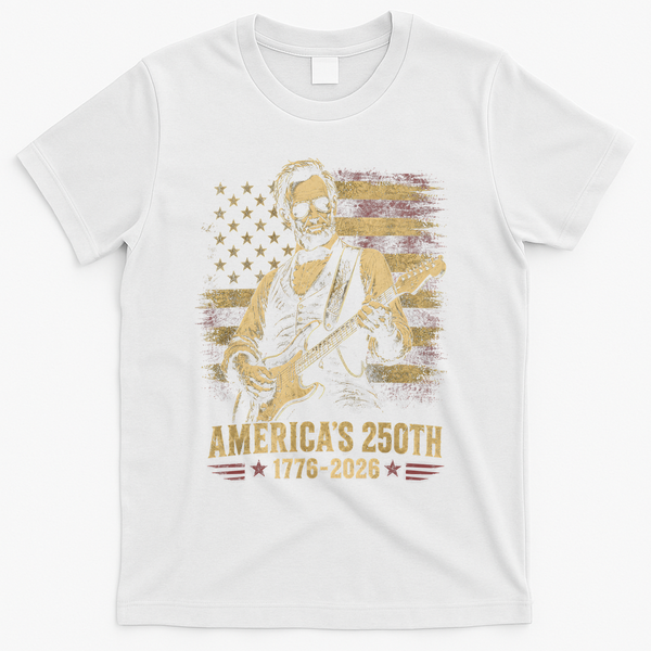 Abraham Lincoln Rocking Out for America's 250th Celebration T-Shirt - White