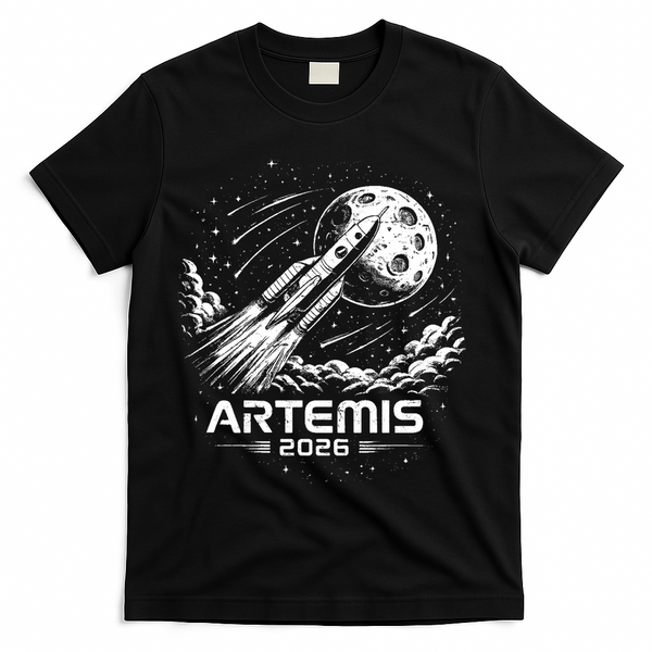 Artemis Launch To The Moon 2026 T-Shirt - Black