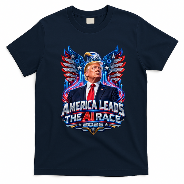 America Leads The AI Race Trump 2026 T-Shirt - Navy Blue