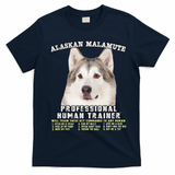 Alaskan Malamute Professional Human Trainer Cute Dog T-Shirt - Navy Blue