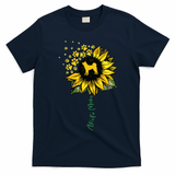 Akita Mom Sunflower Akita Inu Lover Gifts Dog Mom Mama T-Shirt - Navy Blue