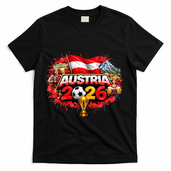 AUSTRIA North America Soccer Tournament 2026 T-Shirt - Black
