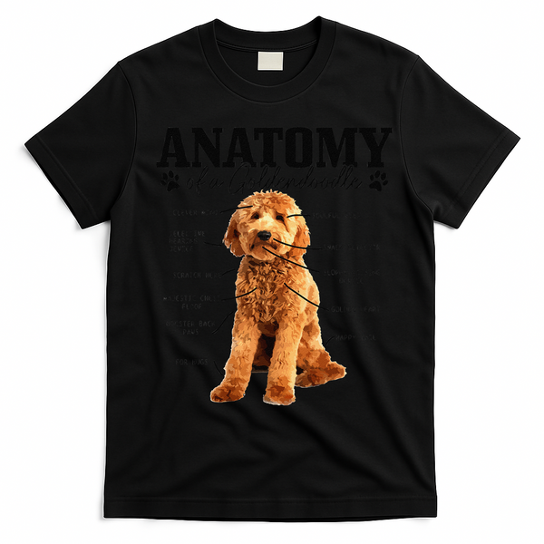 Anatomy Of A Goldendoodle Funny Cute Dog Doodle Mom Dad Gift T-Shirt - Black