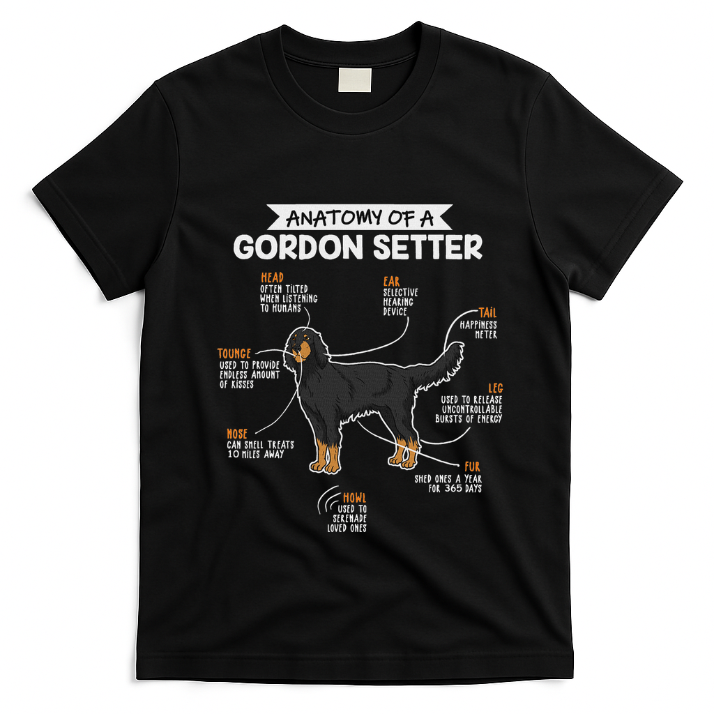 Anatomy Of A Gordon Setter Fun Dog M.A.S.T.E.RS Lady T-Shirt - Black