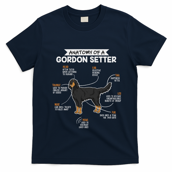 Anatomy Of A Gordon Setter Fun Dog M.A.S.T.E.RS Lady T-Shirt - Navy Blue