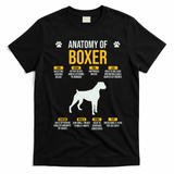 Anatomy Of Boxer Dog Lover Funny T-Shirt - Black