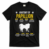 Anatomy Of Papillion Dog Lover T-Shirt - Black