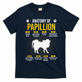 Anatomy Of Papillion Dog Lover T-Shirt - Navy Blue