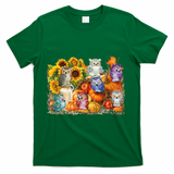 Autumn Owl Sunflower Pumpkin Halloween Costume T-Shirt - Green