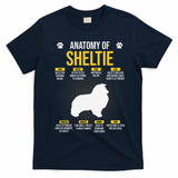 Anatomy Of Sheltie Dog Lover T-Shirt - Navy Blue