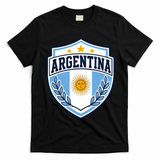 Argentina Soccer Crest Sun Stars For Fans T-Shirt - Black