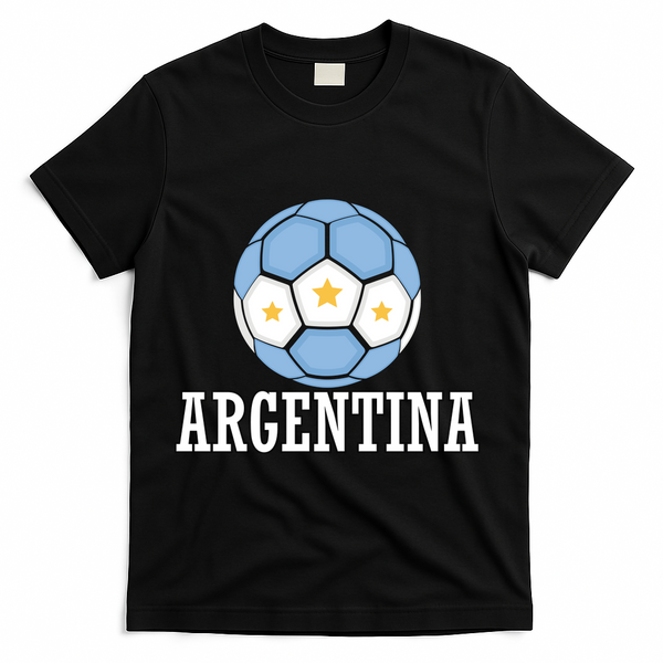 Argentina Soccer Fan Apparel T-Shirt - Black