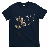 Australian Shepherd Flower Fly Dandelion Funny Dog Lovers T-Shirt - Navy Blue