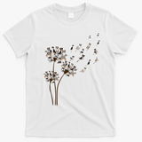 Australian Shepherd Flower Fly Dandelion Funny Dog Lovers T-Shirt - White