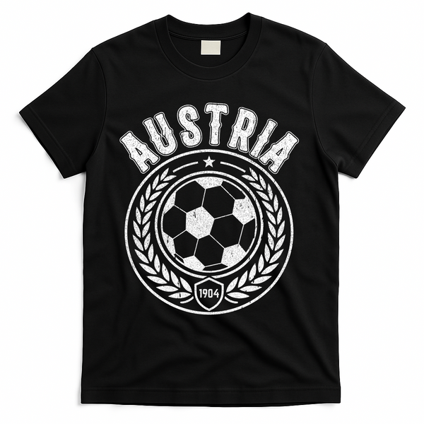 Austria Soccer Futbol Fan Country  T-Shirt - Black