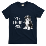 Australian Shepherd Herding Dog Funny I Herd You Mom Dad T-Shirt - Navy Blue