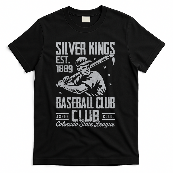 Aspen Silver Kings Colorado Vintage Baseball Team T-Shirt - Black