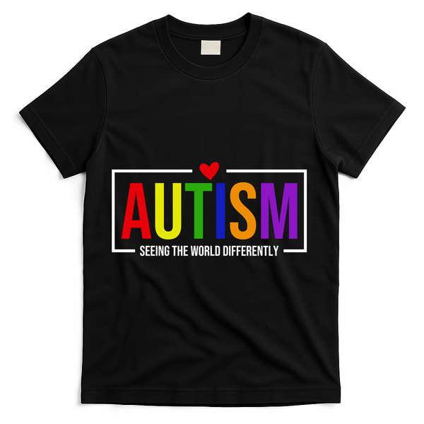 Autism Seeing The World Differently T-Shirt - Black