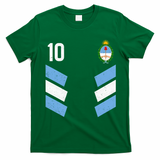 Argentina Soccer Team Jersey 10 Flag Elblem T-Shirt - Irish Green