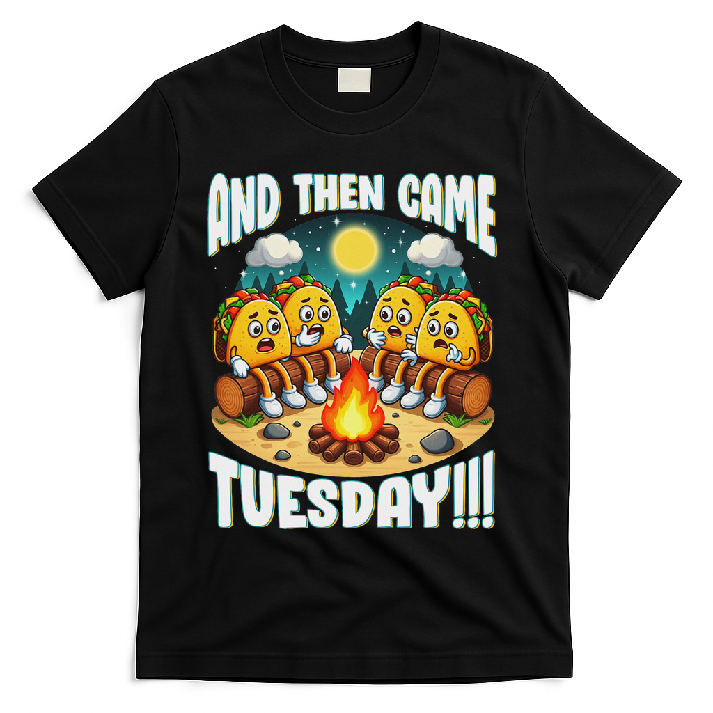 And Then Came Tuesday Scary Campfire Story Taco Tuesday T-Shirt - Black